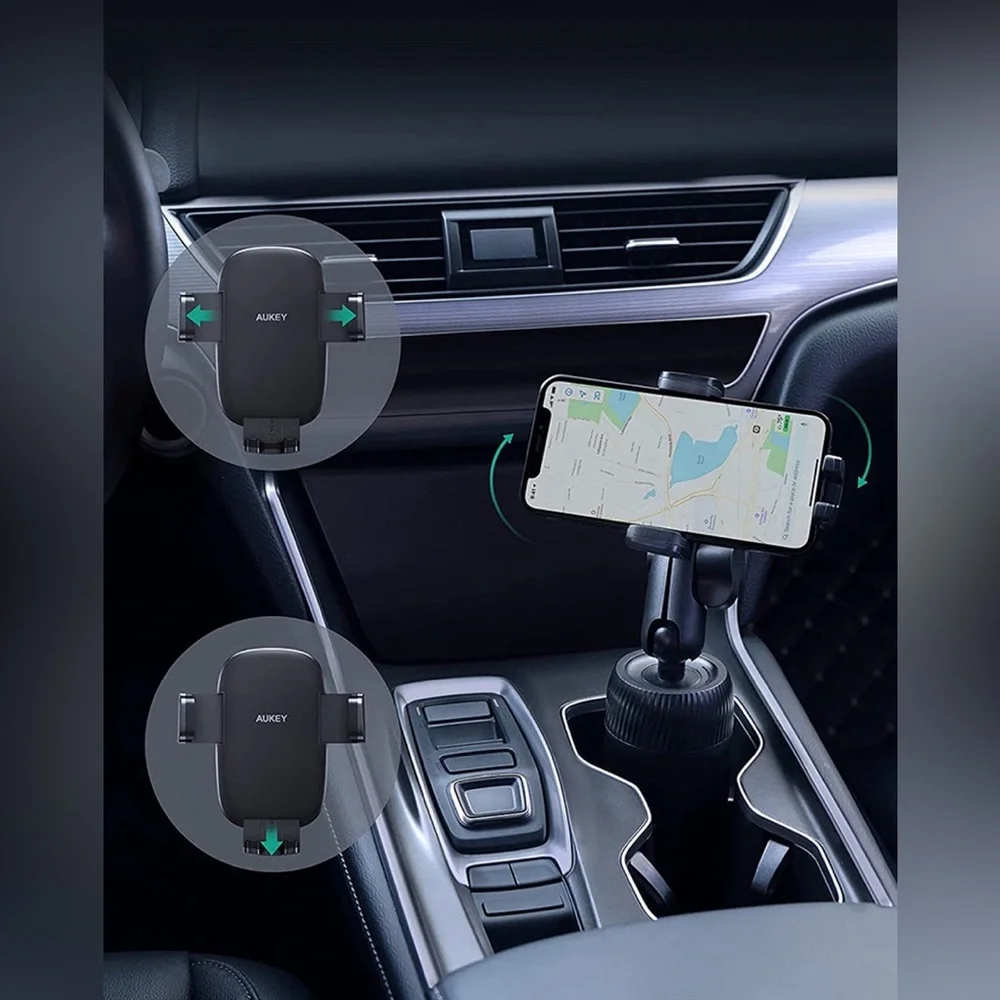 3 PCS AUKEY Car Cup Holder Phone Mount with Rotating Ball Joint